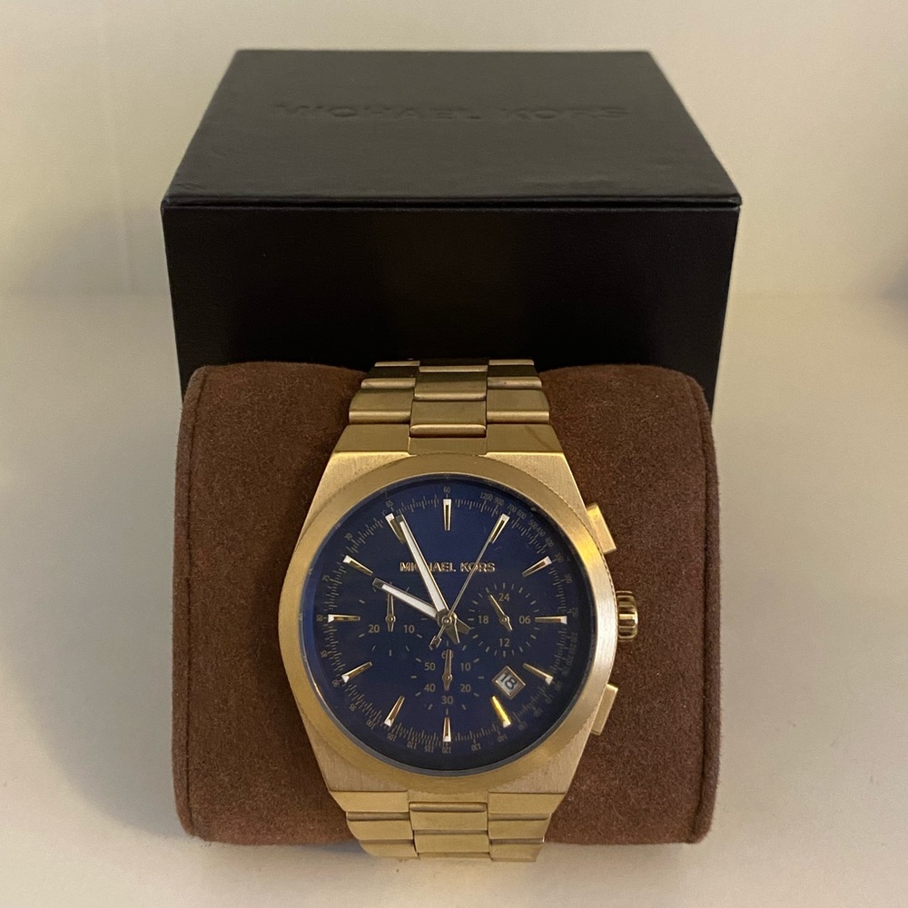 Michael Kors Gold & Navy Large Watch
